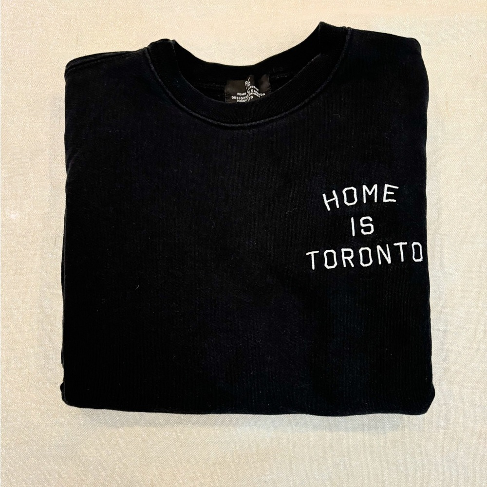 XS Peace Collective Black HOME IS TORONTO Crewneck Sweatshirt